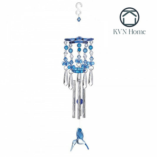 KVN Home - Blue Hummingbird Acrylic and Metal Windchimes