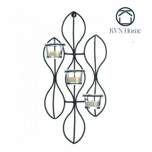 KVN Home - Abstract Iron Triple Candle Wall Sconce