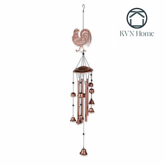 KVN Home - Metal Rooster Wind Chimes with Bells